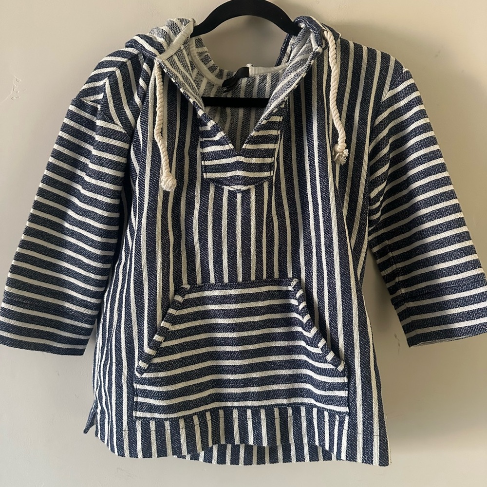 J. Crew  women’s Navy and White Striped Hoodie